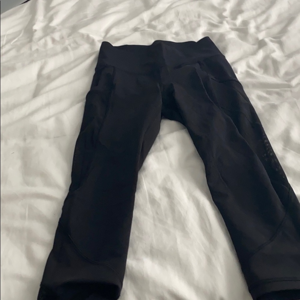 Black Lululemon Mesh Crops